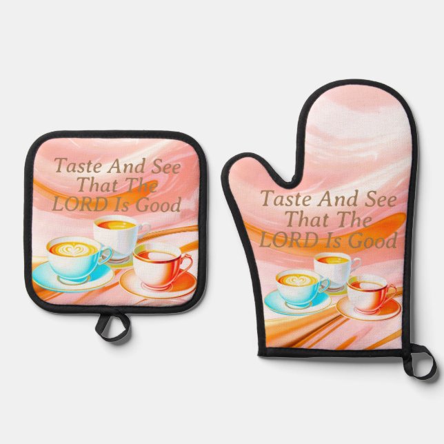 Set De Manoplas Prueba Y Ve Que El Señor Es Bueno, Rosa (Anverso)