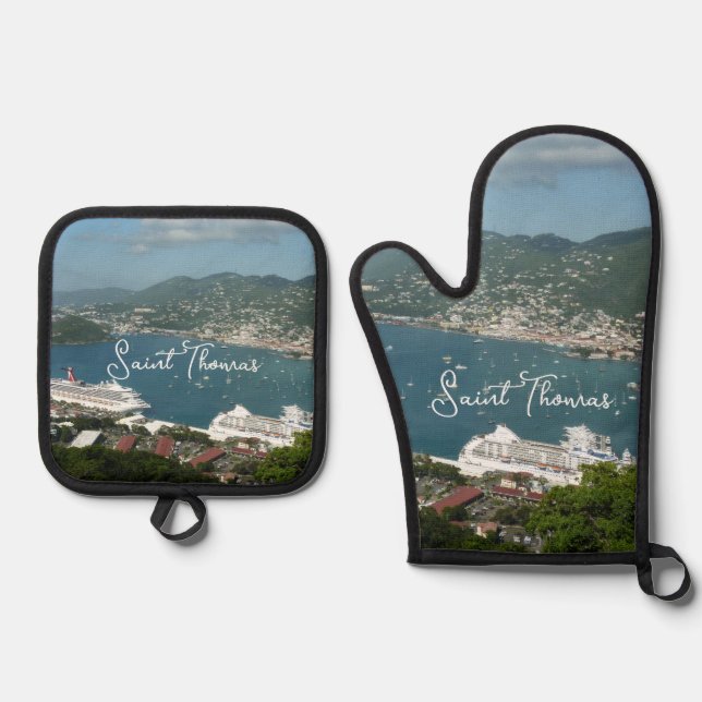 Set De Manoplas Puerto de St. Thomas Islas Vírgenes Estadounidense (Anverso)