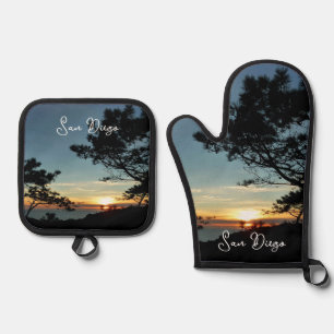 Set De Manoplas Puesta de sol de Torrey Pine III Paisaje de Califo