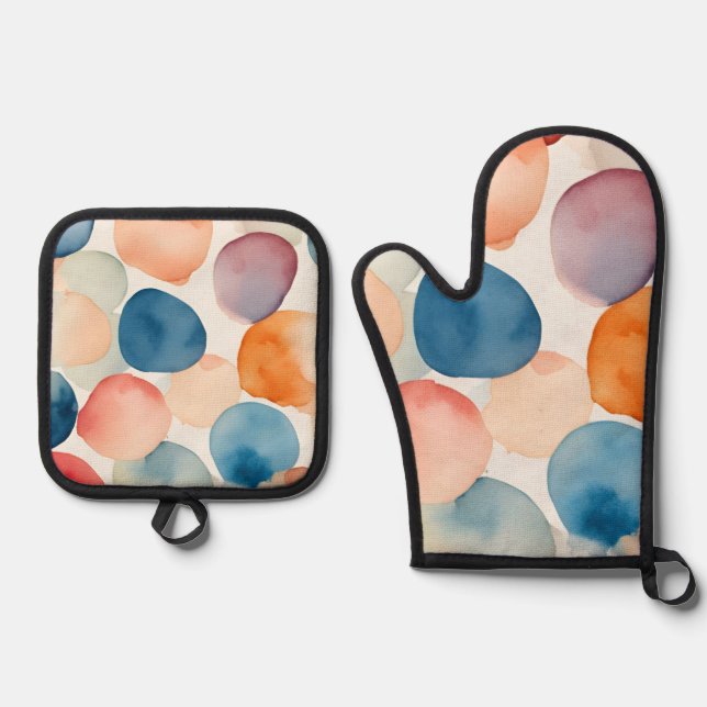 Set De Manoplas Puntos de acuarela de Serene (Anverso)