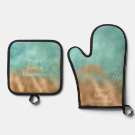 Set De Manoplas Purpurina Glam Gold Aqua Glitz