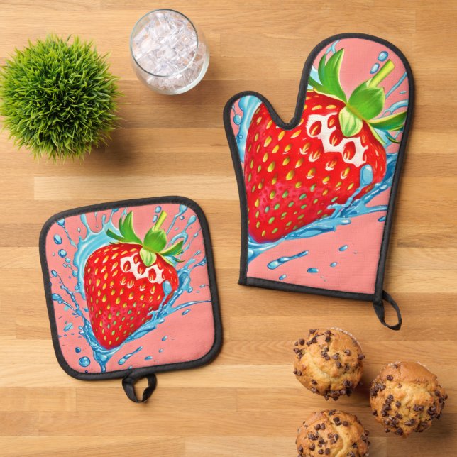 Set De Manoplas Quema de fresa fresca (De arriba hacia abajo)