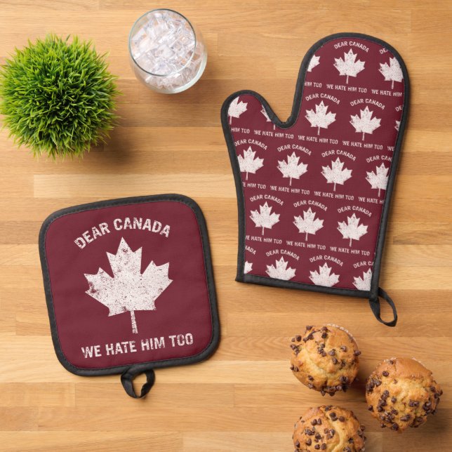 Set De Manoplas Querido Canadá, lo odiamos como protesta política (De arriba hacia abajo)