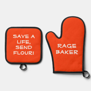 Set De Manoplas Rage Baker Oven Mitt y Pot Holders