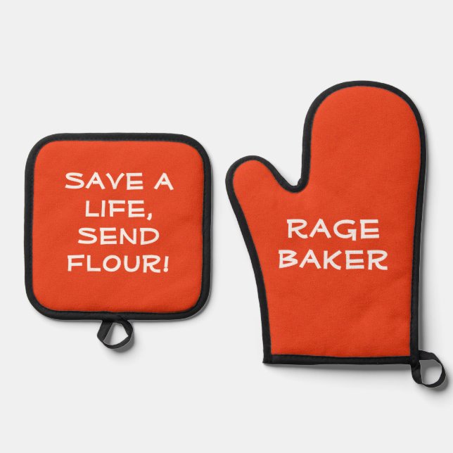 Set De Manoplas Rage Baker Oven Mitt y Pot Holders (Anverso)