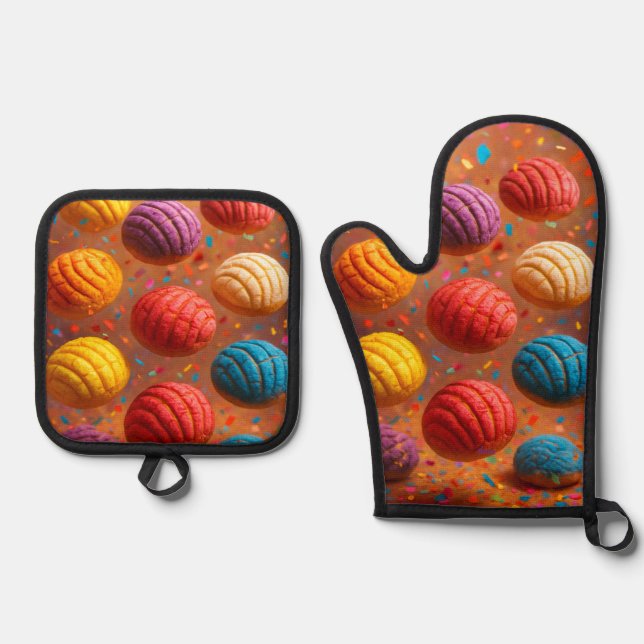 Set De Manoplas Rainbow conchas (Anverso)