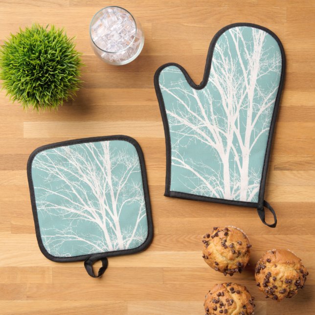 Set De Manoplas Ramas de árbol blanco (De arriba hacia abajo)