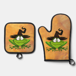 Set De Manoplas Rana con Halloween, Gorra de brujas