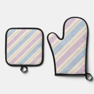 Set De Manoplas Rayas diagonales de acuarela pastel