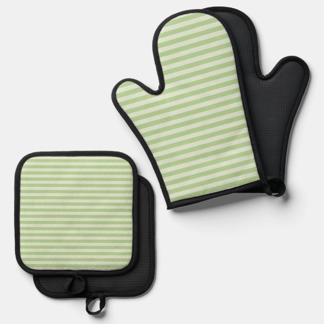 Set De Manoplas Rayas verdes (Anverso/Reverso)