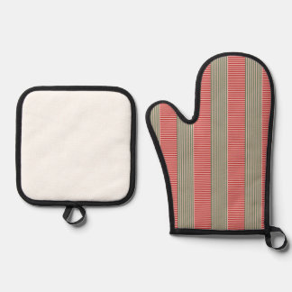 Set De Manoplas rayas verdes rojas