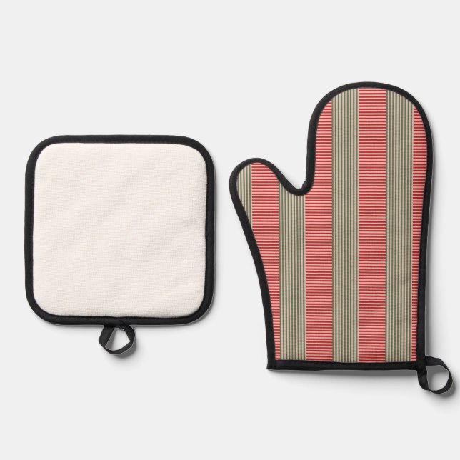 Set De Manoplas  rayas verdes rojas  (Anverso)
