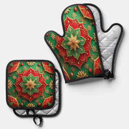 Set De Manoplas Red Green Decorative