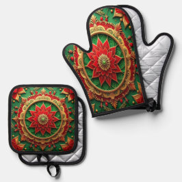 Set De Manoplas Red Green Decorative