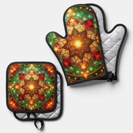 Set De Manoplas Red Green Decorative