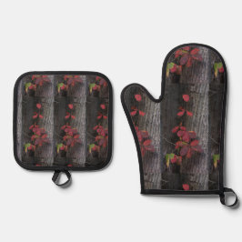 Set De Manoplas Red Ivy Oven Mitt y Pot Holders