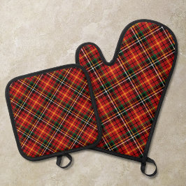 Set De Manoplas Red Plaid