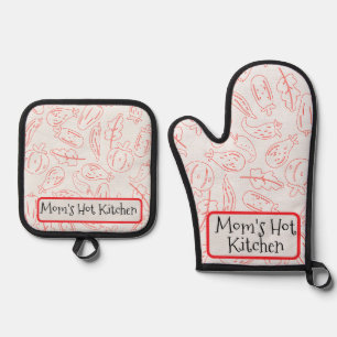 Set De Manoplas Regalo "Cocina caliente de mamá"