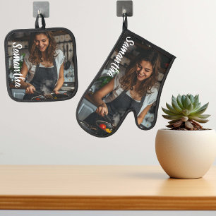 Set De Manoplas Regalo de foto Familia Día de la Madre Monograma