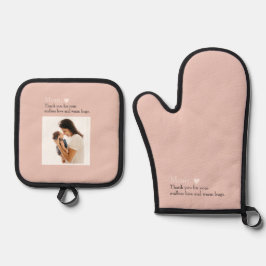 Set De Manoplas Regalo de mamá personalizado con corazón y mensaje