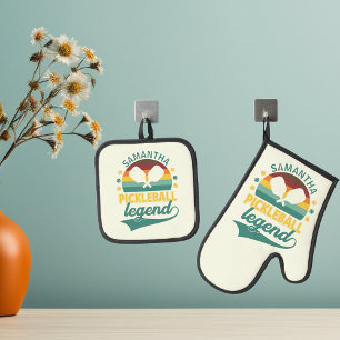 Set De Manoplas Regalo de monograma de leyenda de Pickleball