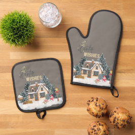 Set De Manoplas Regalos de Navidad Winter Wishes para decoración d
