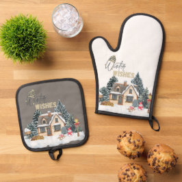 Set De Manoplas Regalos de Navidad Winter Wishes para decoración d