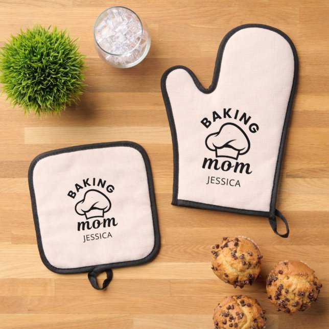 Set De Manoplas Regalos personalizados de Baking Mom para el Día d (De arriba hacia abajo)