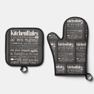 Set De Manoplas "Reglas de cocina"