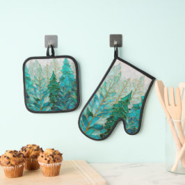 Set De Manoplas Resplandor de hoja perenne – Navidad