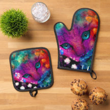 Resumen caprichoso Dreamy Kitty Cat Verde azulado 