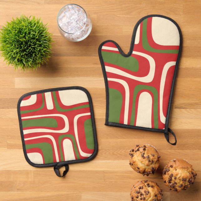 Set De Manoplas Resumen de Palm Springs de Navidades Modernos de M (De arriba hacia abajo)