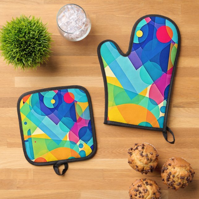 Set De Manoplas Resumen geométrico vibrante (De arriba hacia abajo)