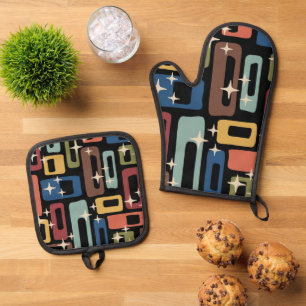 Set De Manoplas Resumen moderno Retro Mid Century