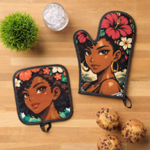 Retrato de Anime de Chica Negra Fiera