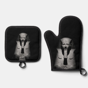 Set De Manoplas Rey del faraón blanco y negro