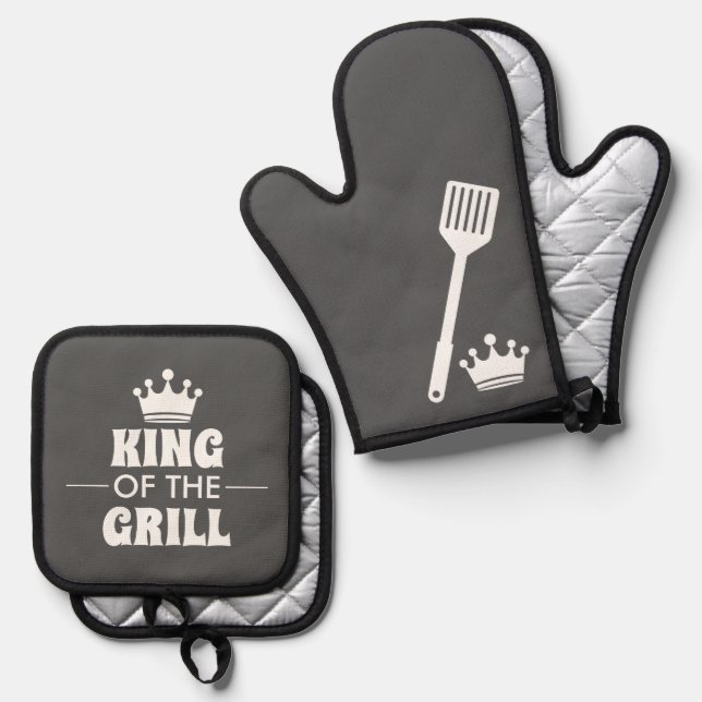 Set De Manoplas Rey Del Grill (Anverso/Reverso)