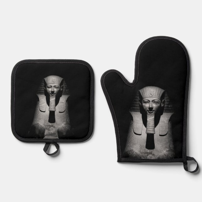 Set De Manoplas Rey faraón blanco y negro (Anverso)