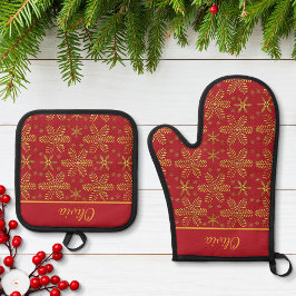 Set De Manoplas Rojo y oro personalizado