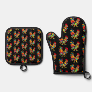 Set De Manoplas Rooster Apron