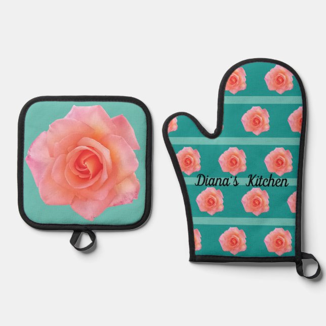 Set De Manoplas Rosa de coral pop (Anverso)