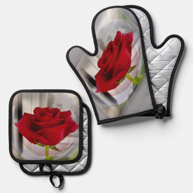 Set De Manoplas Rosa roja 2 (Anverso/Reverso)