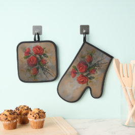Set De Manoplas Rosas Rojas