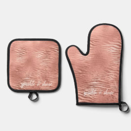 Set De Manoplas Rose Gold Zebra Animal Print