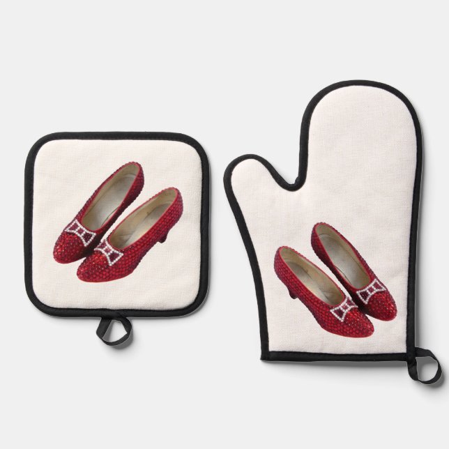 Set De Manoplas Ruby Slippers Wicks Oven Mitt & Pot Holder Set! (Anverso)