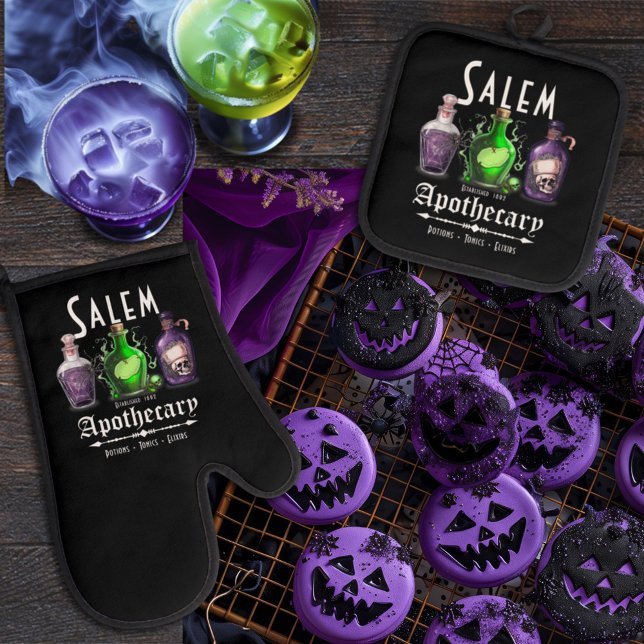 Set De Manoplas Salem de Halloween Potions Apothecary Tonics Elixi (Subido por el creador)