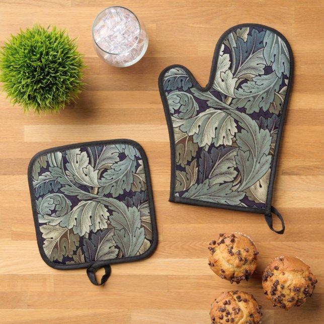 Set De Manoplas Saltos de fondo de William Morris Acanthus (De arriba hacia abajo)