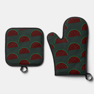 Set De Manoplas sandía palestina Tatuaje rojo bordado