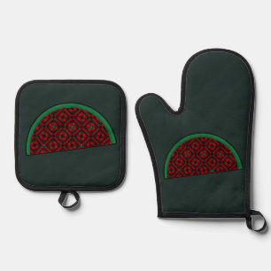 Set De Manoplas sandía palestina Tatuaje rojo bordado