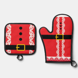 Set De Manoplas Santa personalizado Navidad 